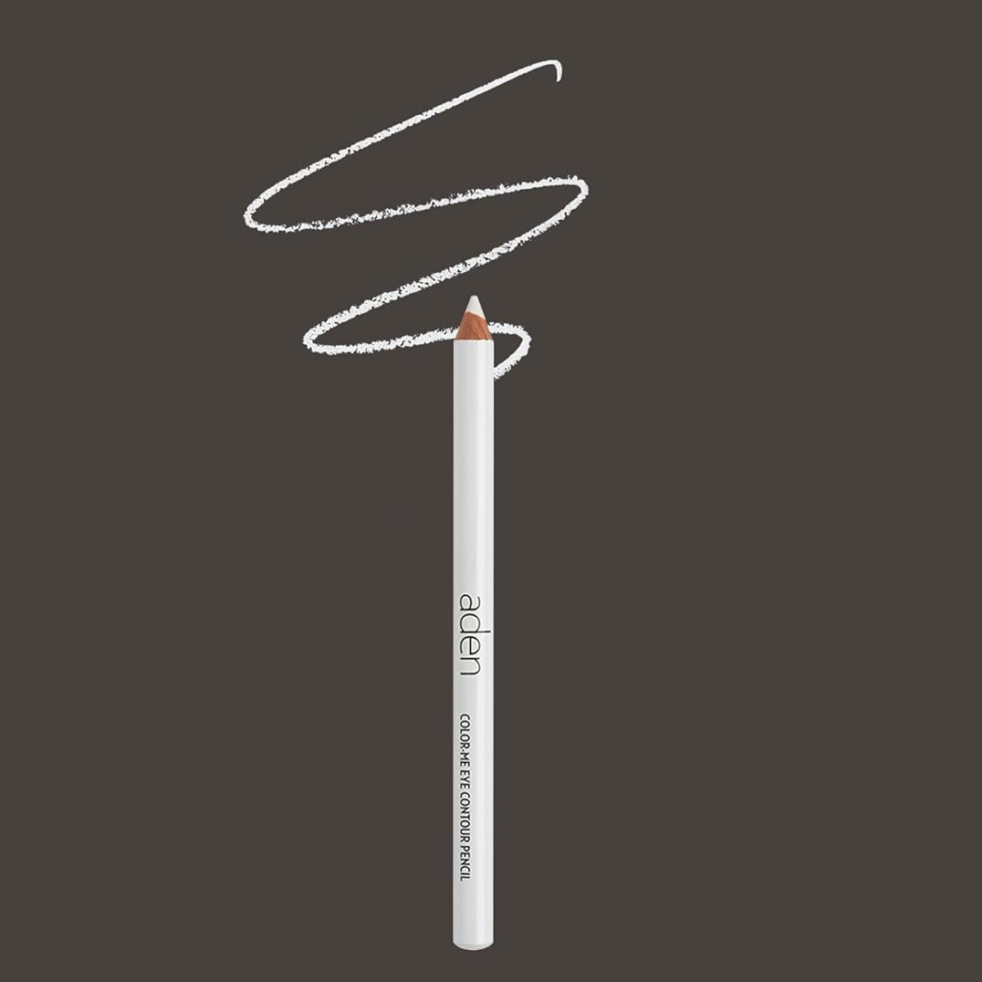 aden Eyeliner Pencil Ð Durable Ð Hypoallergenic & Waterproof Ð Oil free and Highly Pigmented (01 WHITE)