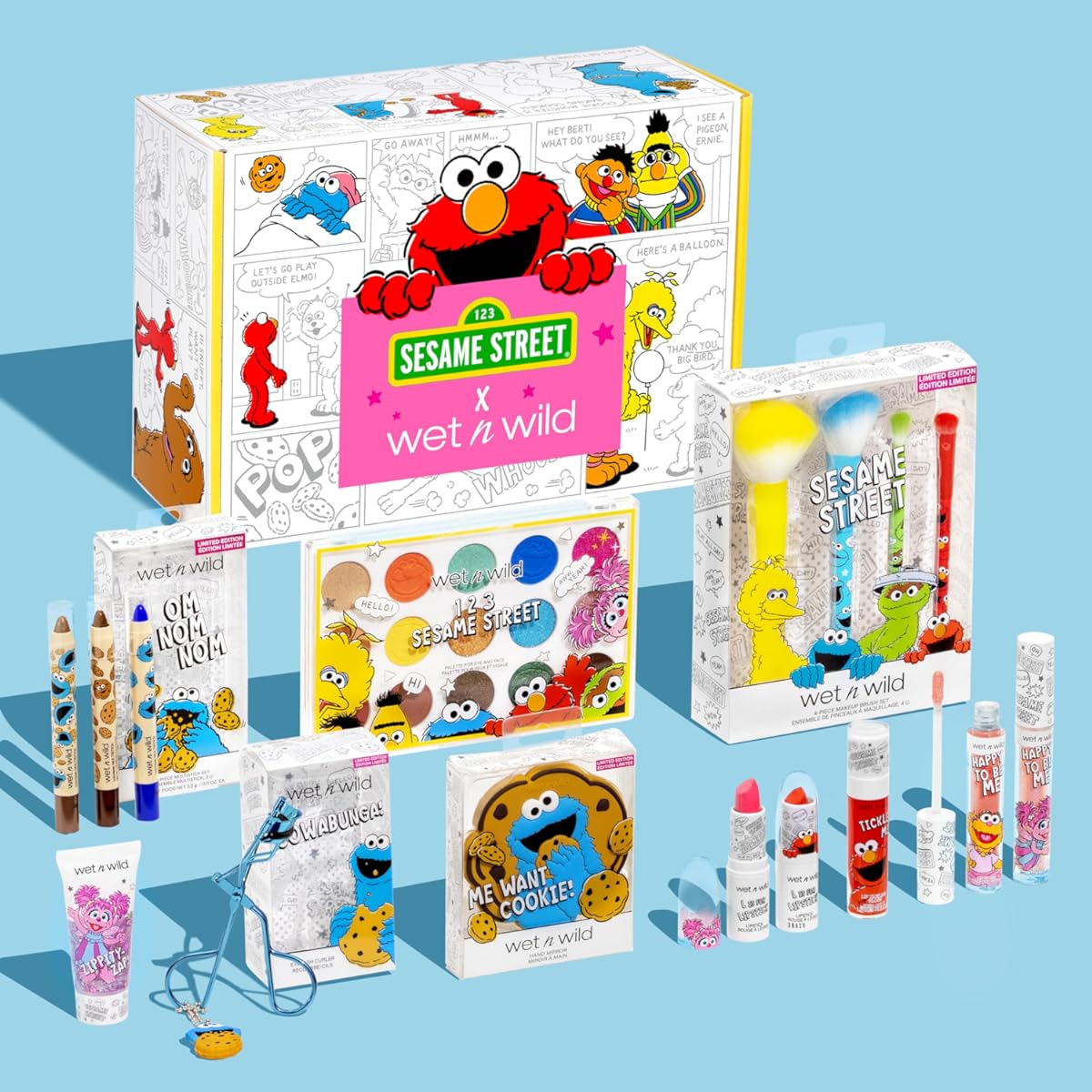 wet n wild x Sesame Street, Limited Edition Pr Box: Makeup Set With Brushes, Palettes & Vibrant Shades
