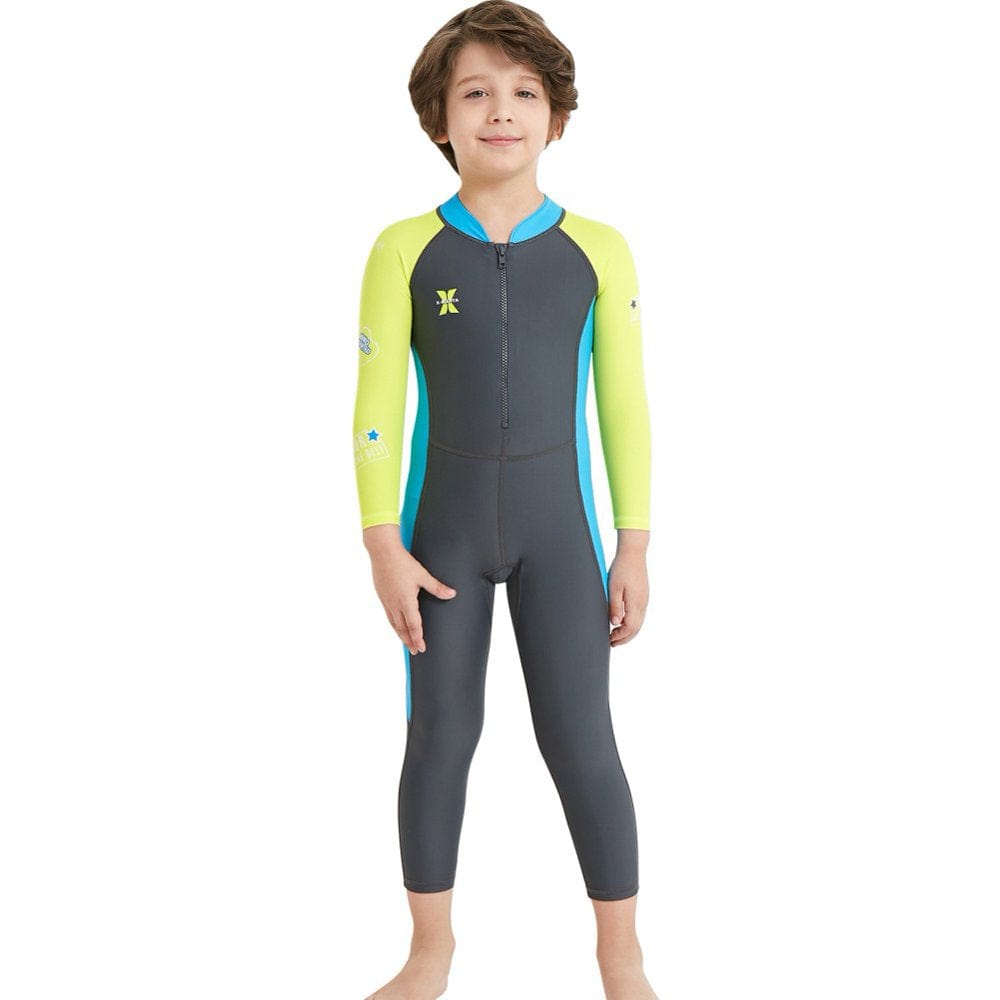 1PC Long Sleeves Kids Diving Suit Children Full Body Wetsuit Keep Warm Uv Protection Swimwear for Surfing Snorkeling Swim Blue S