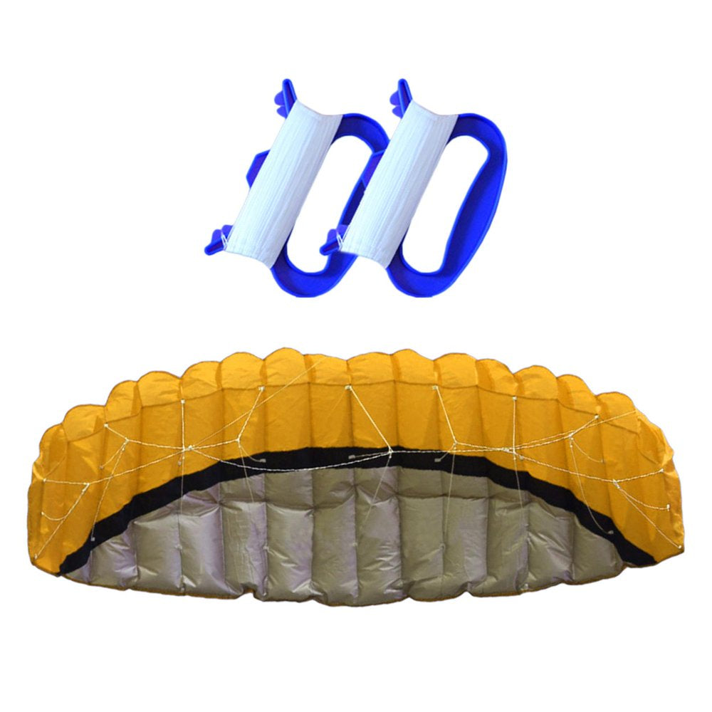 Adults Urfing Trainer Wing, Durable Beach Summer Double Lines Trick , outside Toys Sport Games Flying Wing - Yellow