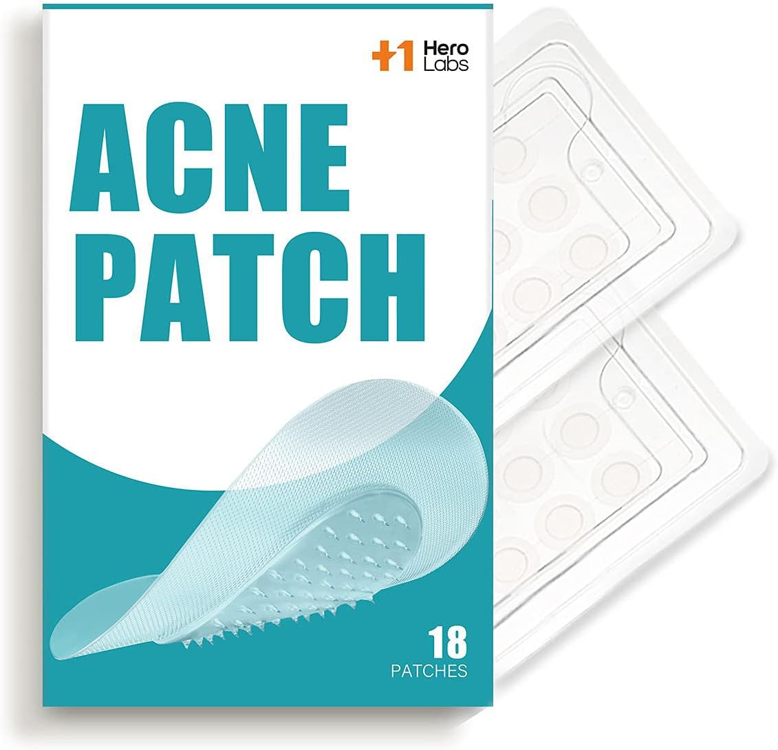 +1HEROLABS Microdart Acne Patch (18 Patches) - Hyaluronate, Salicylic Acid, Vitamin C, Microdart Pimple Patch for Deep, Early Stage and Hidden Pimples (18 Count (Pack of 1))