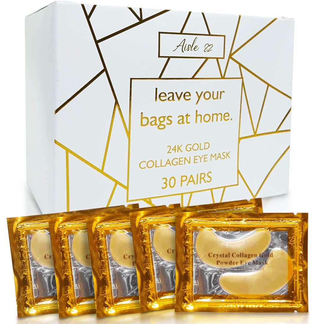 30 Pairs 24K Gold Under Eye Patches for Women Ð Collagen Gold Masks for Dark Circles and Puffiness - Under Eye Bags Treatment