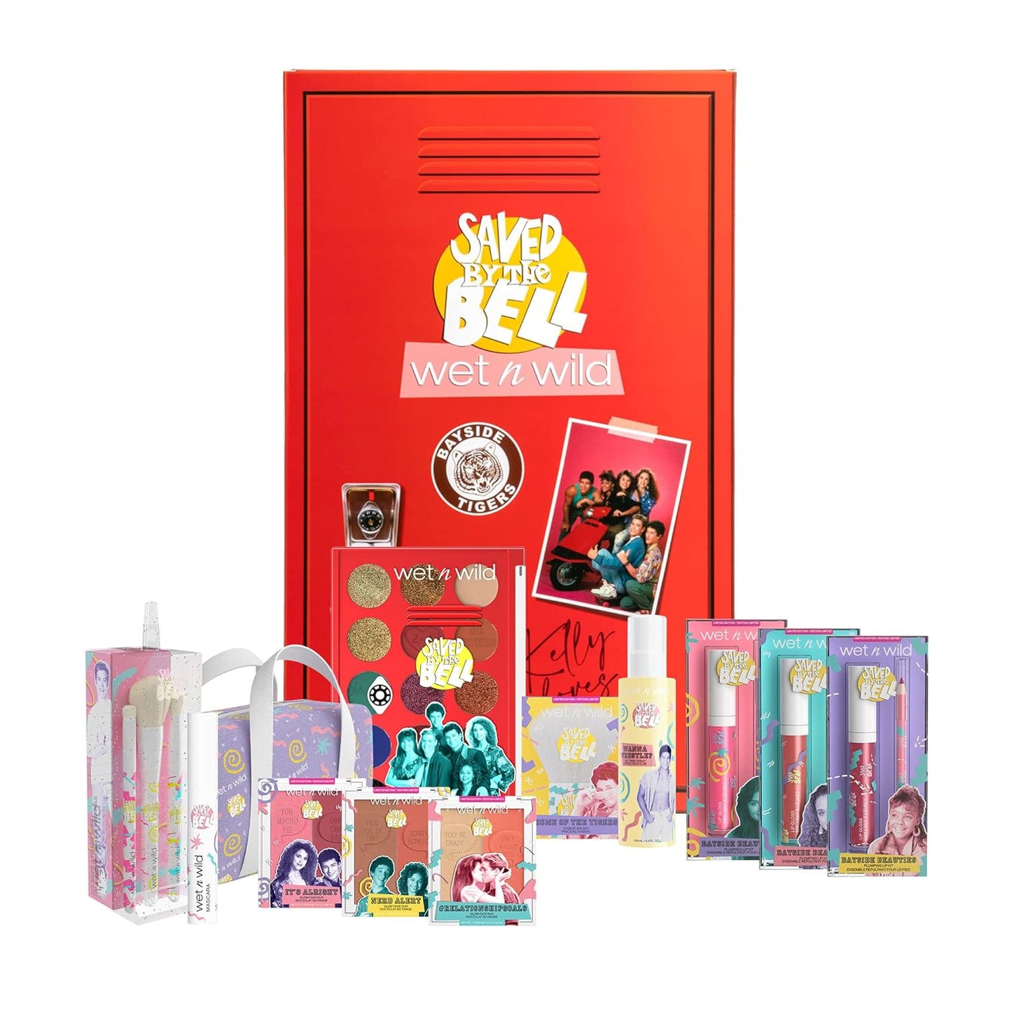 wet n wild Saved By The Bell Full Makeup Collection, Highlighter Makeup, Mascara, Makeup Brushes, Setting Spray, Lip Plumper, Makeup Bag (1180459)