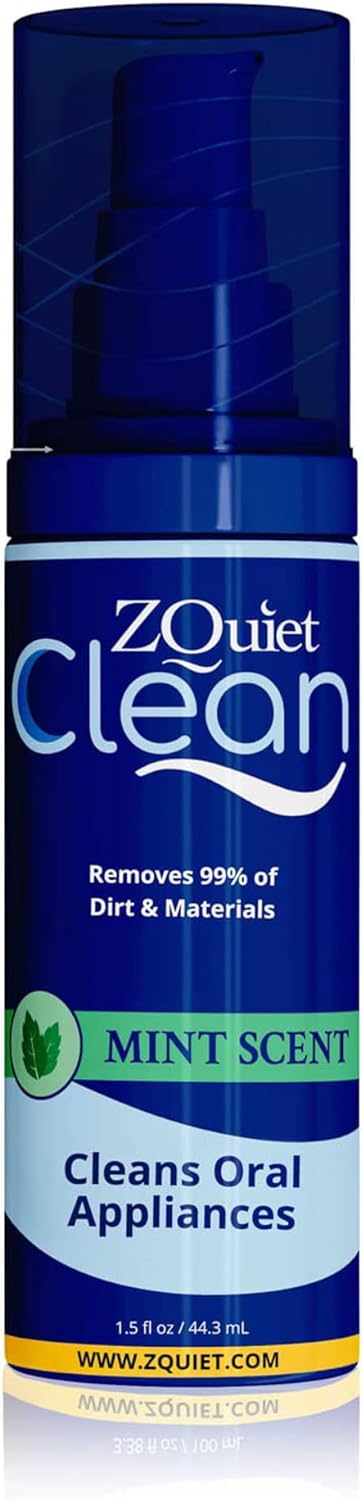 ZQuiet Clean Foaming Oral Device Cleaner (1.5oz. Bottle), Chlorine-Free, Cleans in 60 Seconds, Fresh Mint Scent, Travel-Size, TSA-compliant, 30-Day Supply