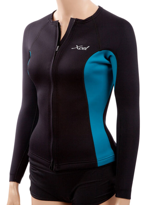 XCel Women's Longsleeve Wetsuit Jacket 20 Black/wild peacock