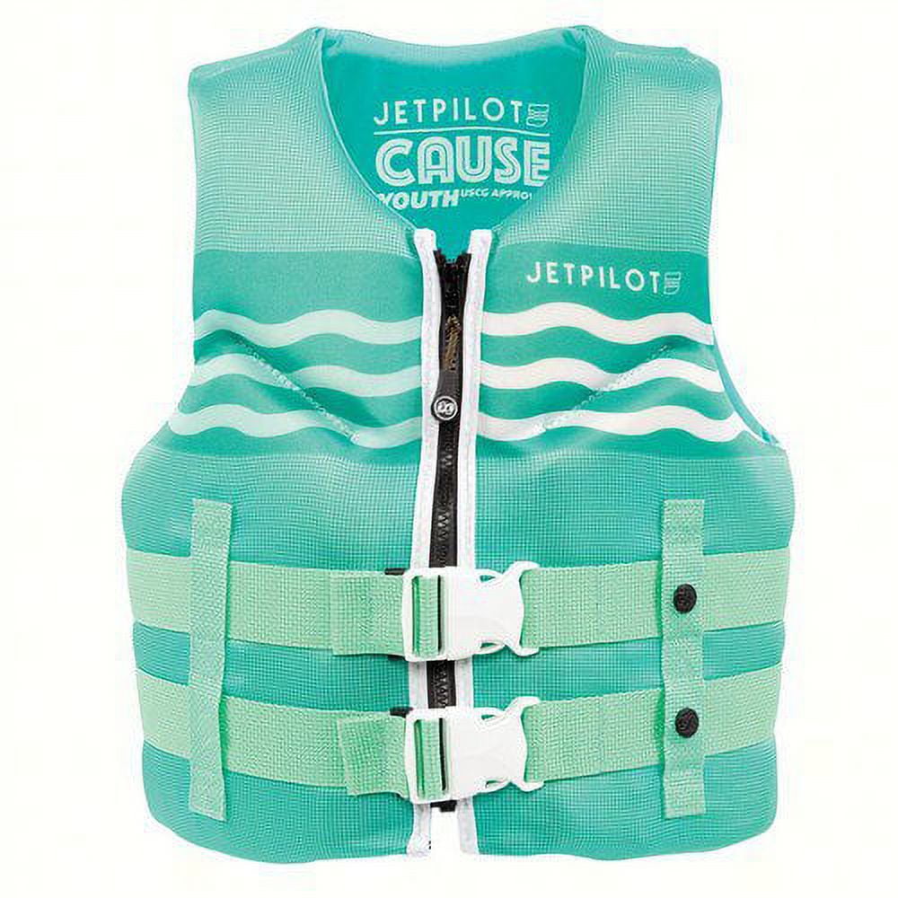 Yamaha WJP-21245-GN-YT PFD Life Jacket Vest, JetPilot Cause Neoprene Youth Green; WJP21245GNYT