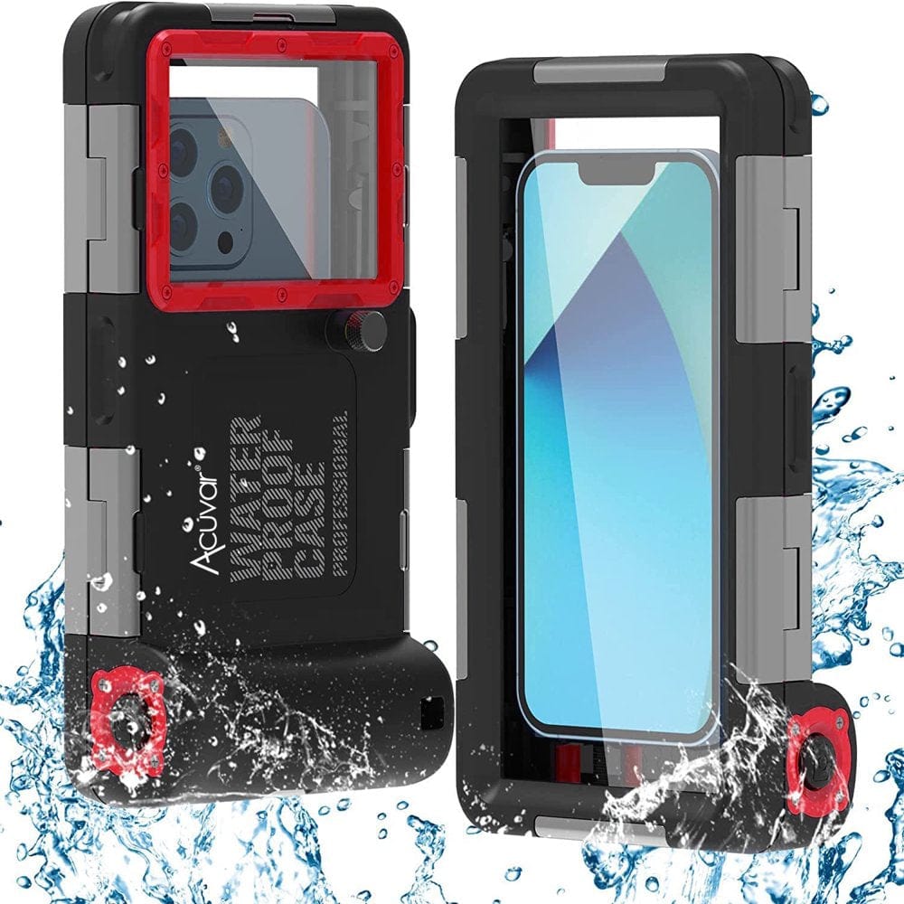 Acuvar UPDATED V2 Extreme Waterproof Underwater Diving, Snorkel Phone Case Compatible with All Iphone (Max, Plus, S), Samsung, LG, Google, Android up to 50Ft, 15M with Lanyard, New Gen