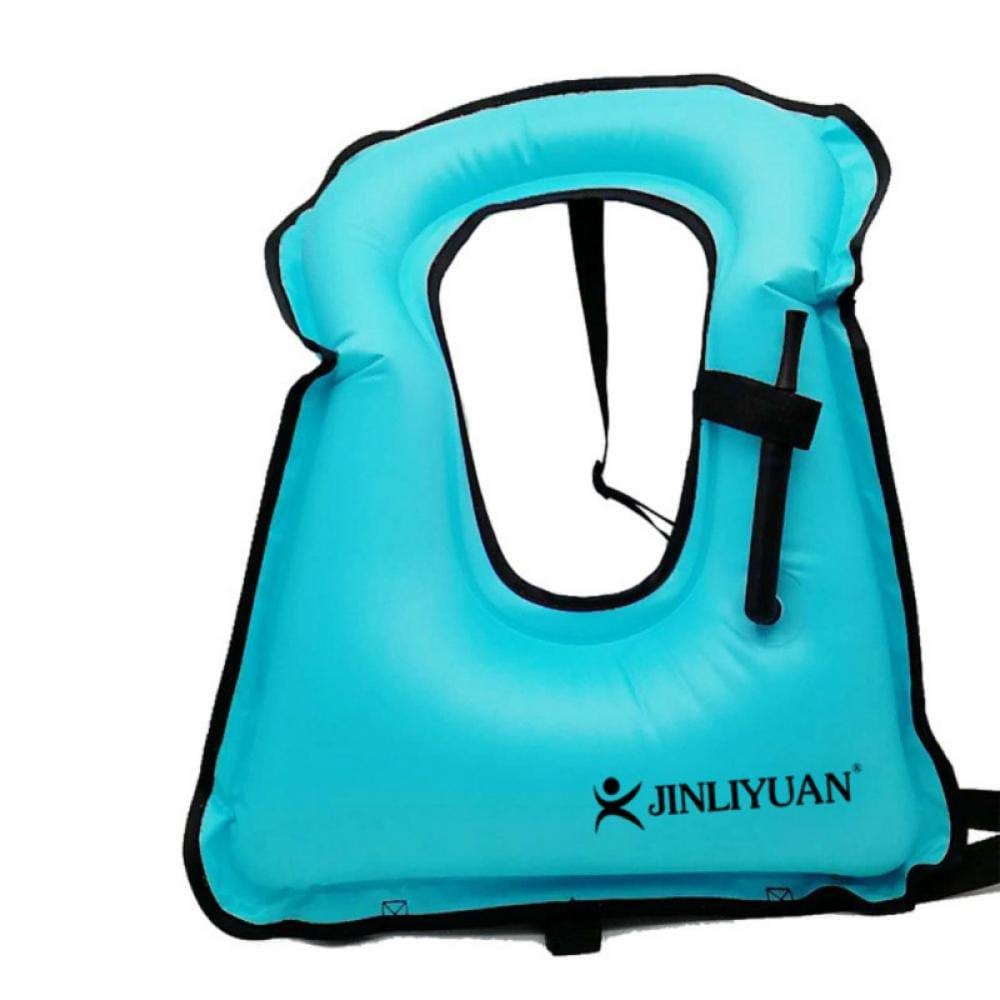Adult Inflatable Snorkel Vest Snorkeling Jackets Free Diving Swimming Safety Load up to 220 Ibs
