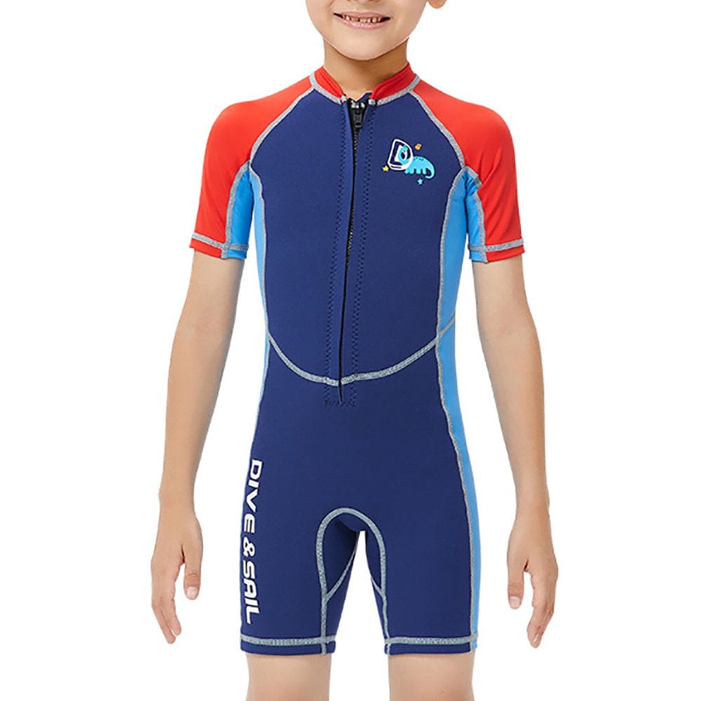 Wetsuits Thermal Bathing Suits Quick Drying Kids Wetsuit Short Sleeve Boys Girls Fashionable for Snorkeling Surfing Swimming M 2MM