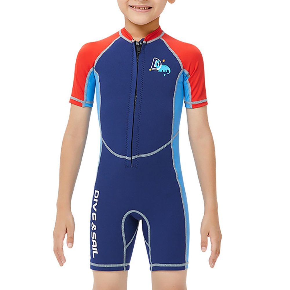 Wetsuits Thermal Bathing Suits Quick Drying Kids Wetsuit Short Sleeve Boys Girls Fashionable for Snorkeling Surfing Swimming M 2MM