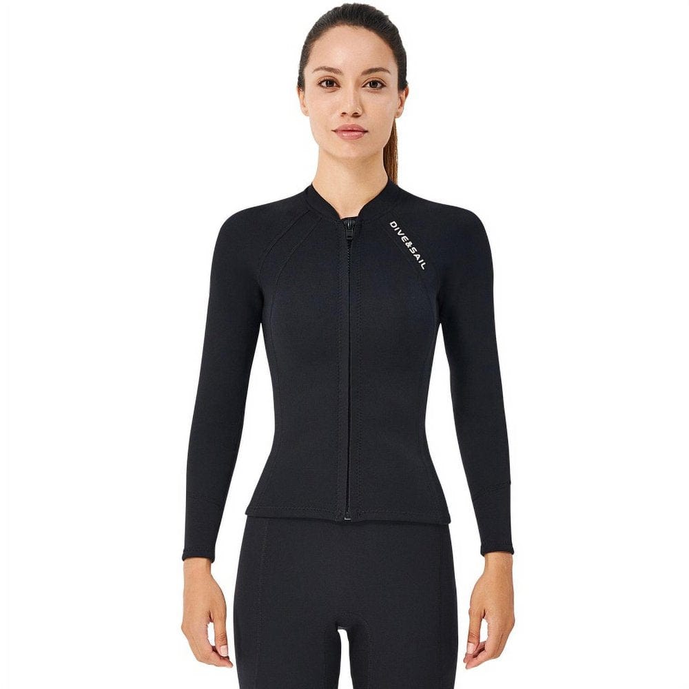 Women Wetsuit- Jacket 2Mm Professional Split Coat Top Thickened Warmth Deep Diving Snorkeling Surfing Suit Swimsuit Jacket,L